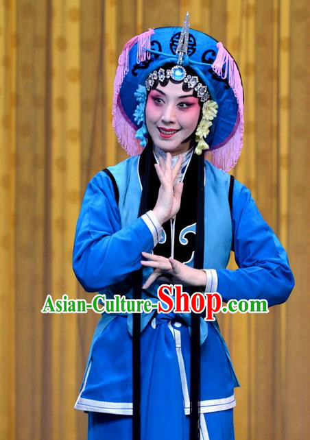 Chinese Beijing Opera Young Female Apparels Costumes and Headpieces Revenge of the Fisherman Traditional Peking Opera Fisher Maiden Xiao Guiying Garment Dress