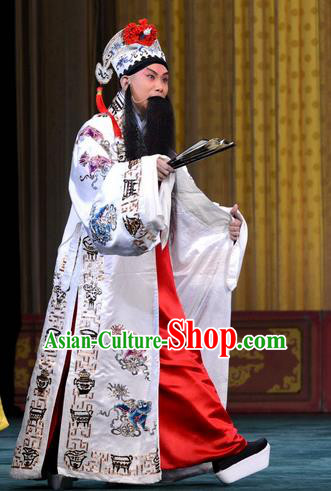 Revenge of the Fisherman Chinese Peking Opera Landlord Garment Costumes and Headwear Beijing Opera Elderly Male Apparels Clothing