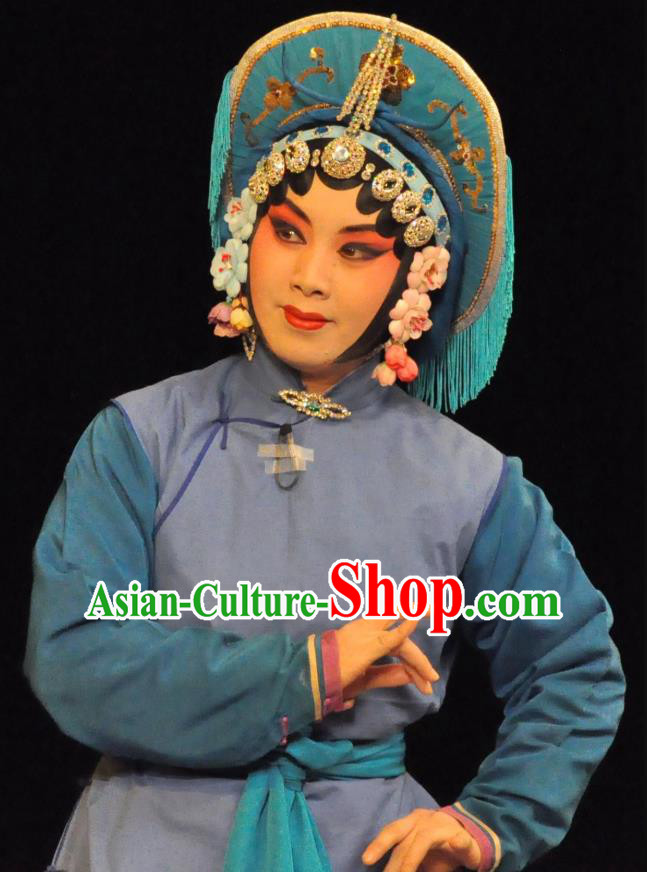 Chinese Beijing Opera Fisher Maiden Apparels Costumes and Headpieces Revenge of the Fisherman Traditional Peking Opera Young Female Garment Xiao Guiying Dress