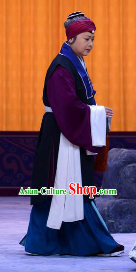 Chinese Beijing Opera Old Woman Apparels Costumes and Headpieces Chun Qiu Pei Traditional Peking Opera Elderly Female Dress Garment