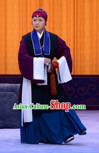 Chinese Beijing Opera Old Woman Apparels Costumes and Headpieces Chun Qiu Pei Traditional Peking Opera Elderly Female Dress Garment