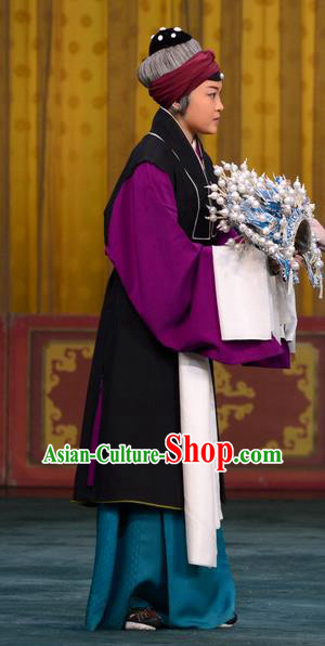 Chinese Beijing Opera Dame Apparels Costumes and Headpieces Obsessed Dream Traditional Peking Opera Elderly Female Dress Garment