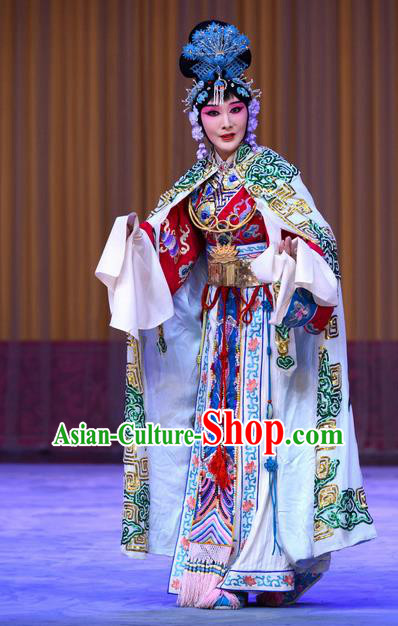 Chinese Beijing Opera Hua Tan Apparels Costumes and Headpieces Xi Shi Traditional Peking Opera Young Beauty Dress Garment