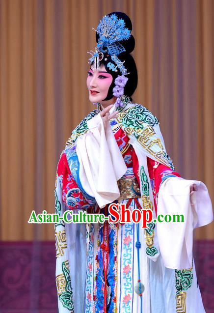Chinese Beijing Opera Hua Tan Apparels Costumes and Headpieces Xi Shi Traditional Peking Opera Young Beauty Dress Garment
