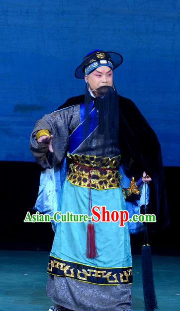 Xi Shi Chinese Peking Opera Elderly Male Garment Costumes and Headwear Beijing Opera Swordsman Fan Li Apparels Clothing