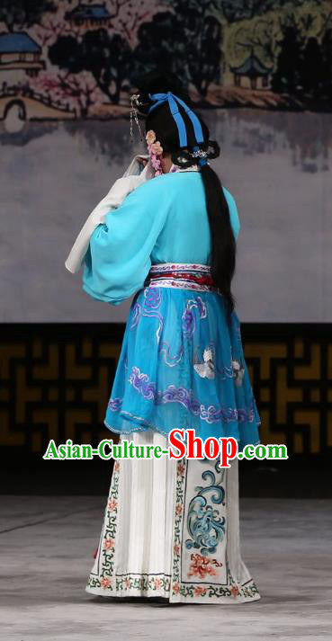 Chinese Beijing Opera Country Woman Xi Shi Apparels Costumes and Headdress Traditional Peking Opera Hua Tan Dress Young Female Garment