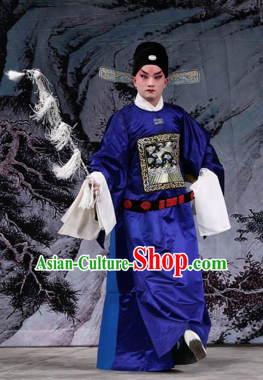 Xi Shi Chinese Peking Opera Xiaosheng Garment Costumes and Headwear Beijing Opera Young Male Wen Zhong Apparels Official Clothing