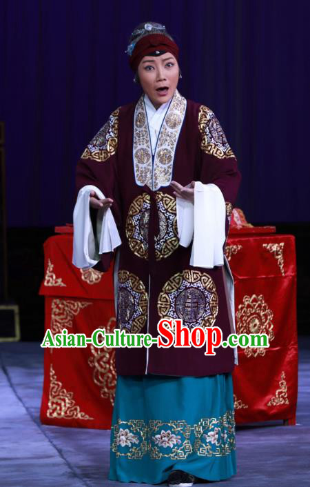 Chinese Beijing Opera Rich Dame Apparels Costumes and Headdress The Unicorn Purse Traditional Peking Opera Pantaloon Dress Garment