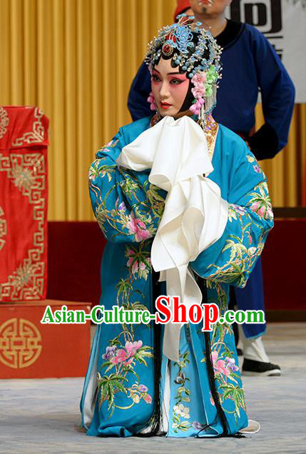 Chinese Beijing Opera Courtesan Apparels Costumes and Headdress Chen Sanliang Pa Tang Traditional Peking Opera Diva Li Shuping Dress Garment