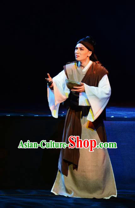 Goddess of the Moon Chinese Peking Opera Young Male Garment Costumes and Headwear Beijing Opera Xiaosheng Hou Yi Apparels Clothing