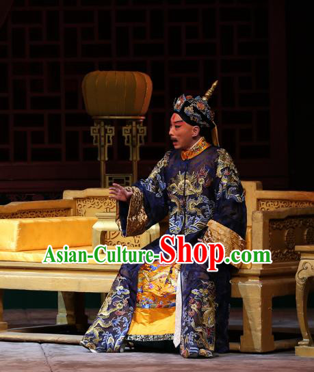 Kangxi Dadi Chinese Peking Opera Informal Garment Costumes and Headwear Beijing Opera Qing Dynasty Emperor Apparels Clothing