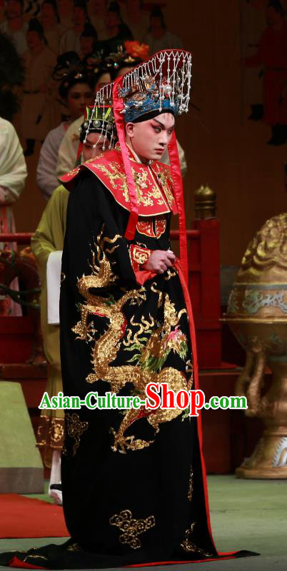 Zhen Guan Flourishing Age Chinese Peking Opera Young Male Garment Costumes and Headwear Beijing Opera Xiaosheng Apparels Emperor Li Shimin Clothing