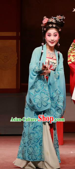 Chinese Beijing Opera Young Beauty Apparels Costumes and Headpieces Zhen Guan Flourishing Age Traditional Peking Opera Hua Tan Zheng Yuejuan Dress Garment