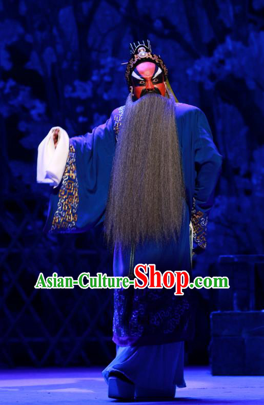 Zhen Guan Flourishing Age Chinese Peking Opera Elderly Male Garment Costumes and Headwear Beijing Opera Chancellor Wei Zheng Clothing Official Apparels