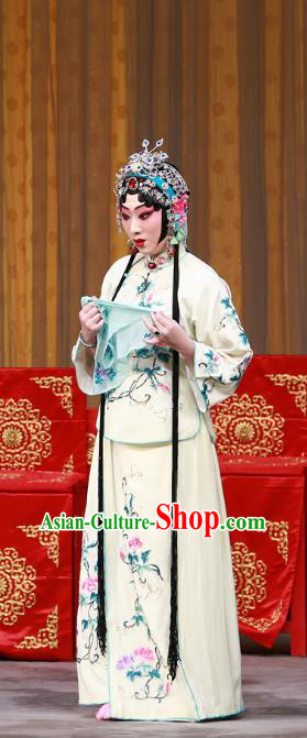 Chinese Beijing Opera Consort Apparels Costumes and Headdress The Mirror of Fortune Traditional Peking Opera Young Lady Dress Garment