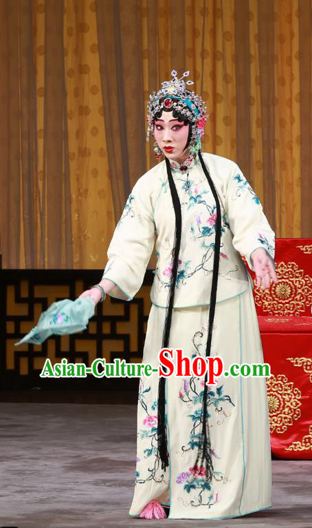 Chinese Beijing Opera Consort Apparels Costumes and Headdress The Mirror of Fortune Traditional Peking Opera Young Lady Dress Garment