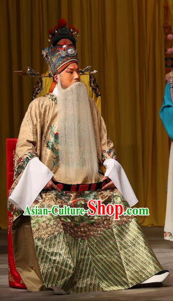 A Honey Trap Chinese Peking Opera Old Man Garment Costumes and Headwear Beijing Opera Elderly Male Apparels Official Clothing