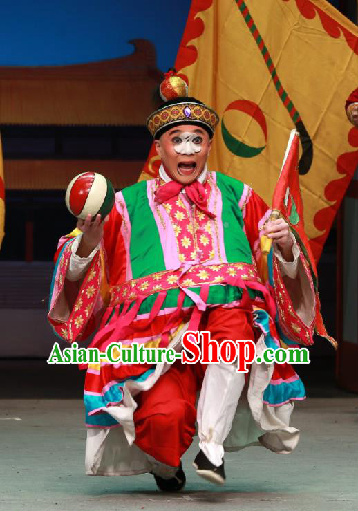 Zhen Guan Flourishing Age Chinese Peking Opera Chou Male Garment Costumes and Headwear Beijing Opera Clown Apparels Clothing