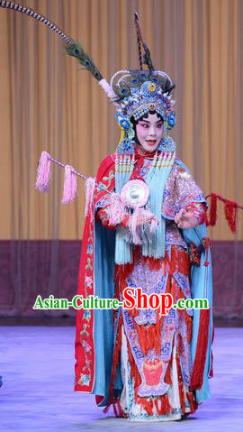 Chinese Beijing Opera Tao Ma Tan Apparels Actress Costumes and Headdress Traditional Peking Opera Princess Shuangyang Dress Garment