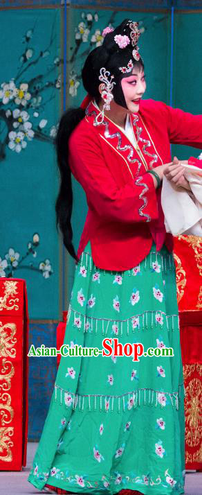 Chinese Beijing Opera Young Lady Apparels Costumes and Headdress You Sisters in the Red Chamber Traditional Peking Opera Actress You Sanjie Dress Garment