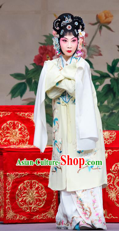 Chinese Beijing Opera Noble Consort Apparels Costumes and Headdress You Sisters in the Red Chamber Traditional Peking Opera Young Mistress You Erjie Dress Garment