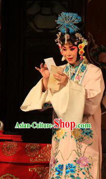 Chinese Beijing Opera Distress Maiden Apparels Costumes and Headdress You Sisters in the Red Chamber Traditional Peking Opera Tsing Yi You Erjie Dress Diva Garment