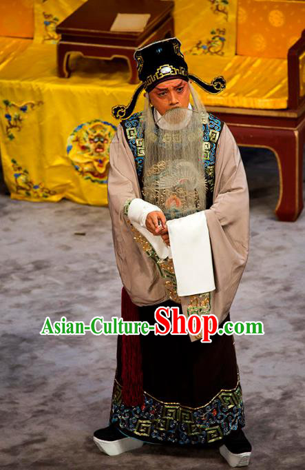Anecdote of Wu Zetian Chinese Peking Opera Laosheng Garment Costumes and Headwear Beijing Opera Official Pei Yan Apparels Clothing