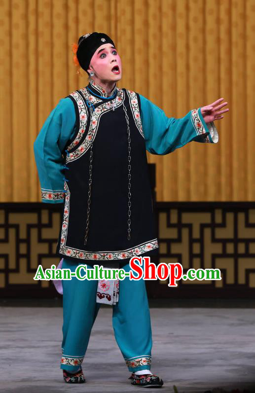 Chinese Beijing Opera Laodan Apparels Elderly Female Costumes and Headdress Fa Men Temple Traditional Peking Opera Woman Matchmaker Liu Dress Garment