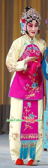 Chinese Beijing Opera Diva Sun Yujiao Apparels Costumes and Headdress Fa Men Temple Traditional Peking Opera Young Beauty Dress Actress Garment
