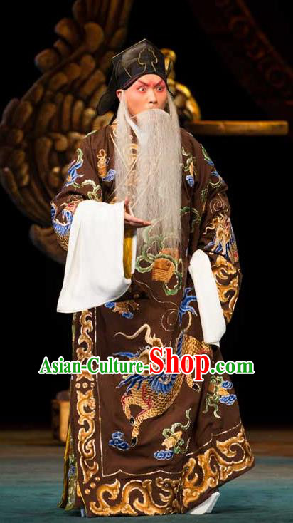 Luo Yang Gong Chinese Peking Opera Prime Minister Garment Costumes and Headwear Beijing Opera Chancellor Fang Xuanling Apparels Clothing