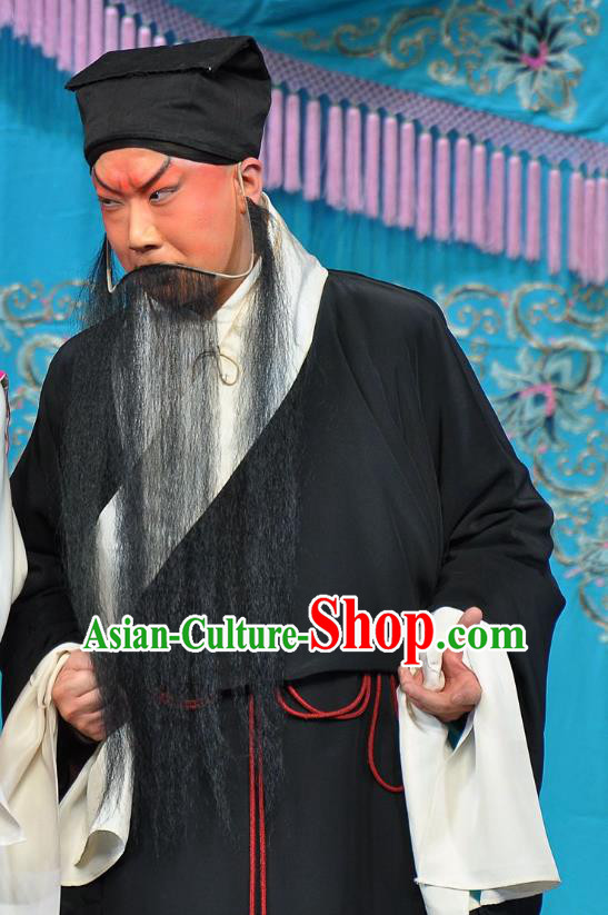 Wu Long Yuan Chinese Peking Opera Old Man Garment Costumes and Headwear Beijing Opera Laosheng Apparels Elderly Male Song Jiang Clothing