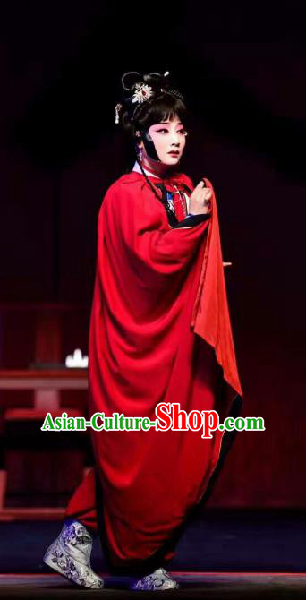 Chinese Beijing Opera Diva Jiang Yan Apparels Young Female Costumes and Headdress Da Meng Chang Ge Traditional Peking Opera Hua Tan Dress Garment