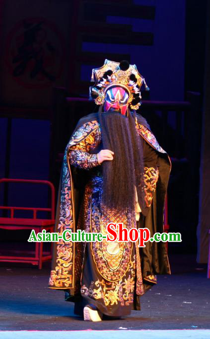 Da Meng Chang Ge Chinese Peking Opera Elderly Male Garment Costumes and Headwear Beijing Opera Laosheng Apparels General Geng Jing Armor Clothing
