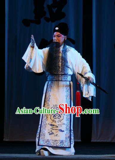 Da Meng Chang Ge Chinese Peking Opera Laosheng Xin Qiji Garment Costumes and Headwear Beijing Opera Elderly Male Apparels Clothing
