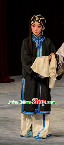 Chinese Beijing Opera Young Female Apparels Costumes and Headdress Stealing Silver Pot Traditional Peking Opera Dress Tsing Yi Garment