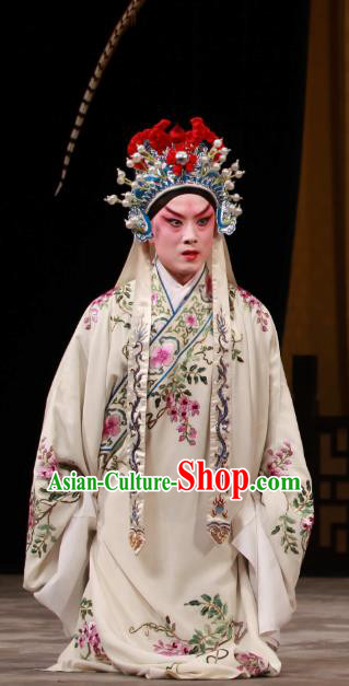 Bai Hua Zeng Jian Chinese Peking Opera Xiaosheng Garment Young Male Costumes and Headwear Beijing Opera Scholar Hai Jun Apparels Clothing