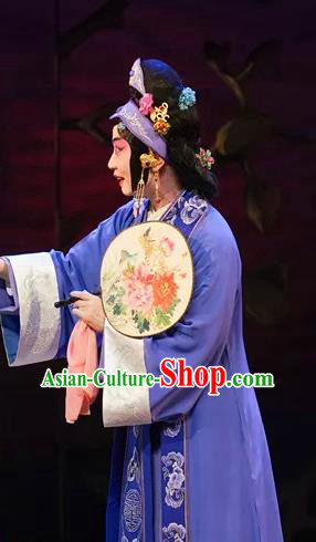 Chinese Beijing Opera Young Mistress Apparels Costumes and Headdress Qing Si Hen Traditional Peking Opera Dress Country Woman Garment