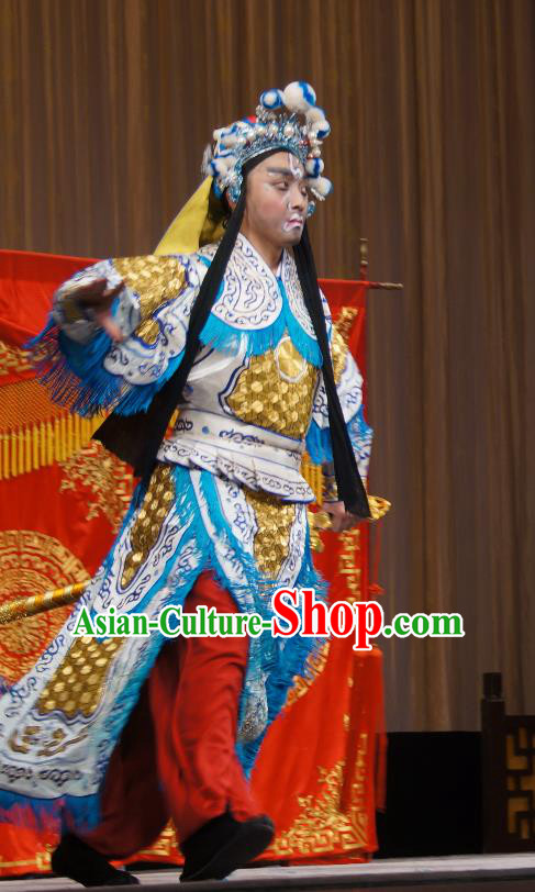 Imperial Concubine Mei Chinese Peking Opera Soldier Armor Suit Garment Costumes and Headwear Beijing Opera Takefu Apparels Martial Male Clothing