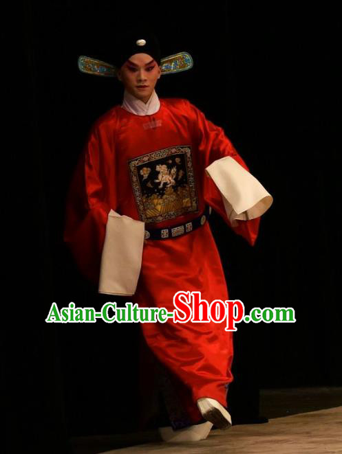 Tun Wu Hen Chinese Peking Opera Xiaosheng Garment Costumes and Headwear Beijing Opera Young Male Apparels Official Lu Xun Clothing