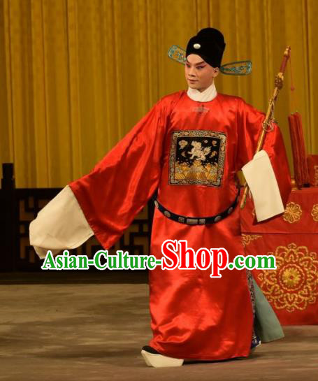 Tun Wu Hen Chinese Peking Opera Xiaosheng Garment Costumes and Headwear Beijing Opera Young Male Apparels Official Lu Xun Clothing