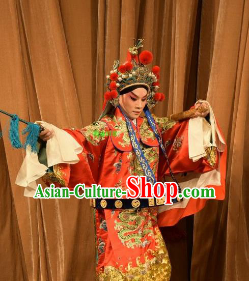 Tun Wu Hen Chinese Peking Opera General Zhao Yun Garment Costumes and Headwear Beijing Opera Martial Male Apparels Official Takefu Clothing