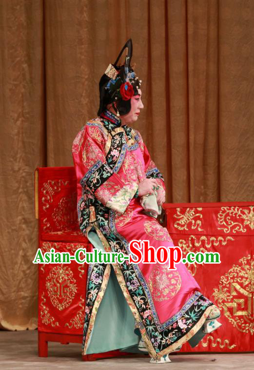 Chinese Beijing Opera Hua Tan Han Cuizhu Apparels Diva Costumes and Headdress Mei Yu Pei Traditional Peking Opera Dress Qing Dynasty Female Garment