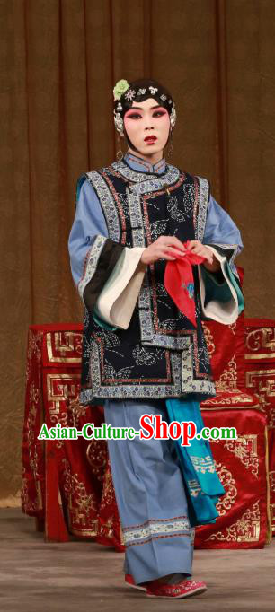 Chinese Beijing Opera Young Lady Apparels Diva Costumes and Headdress Mei Yu Pei Traditional Peking Opera Xiaodan Su Yulian Dress Garment
