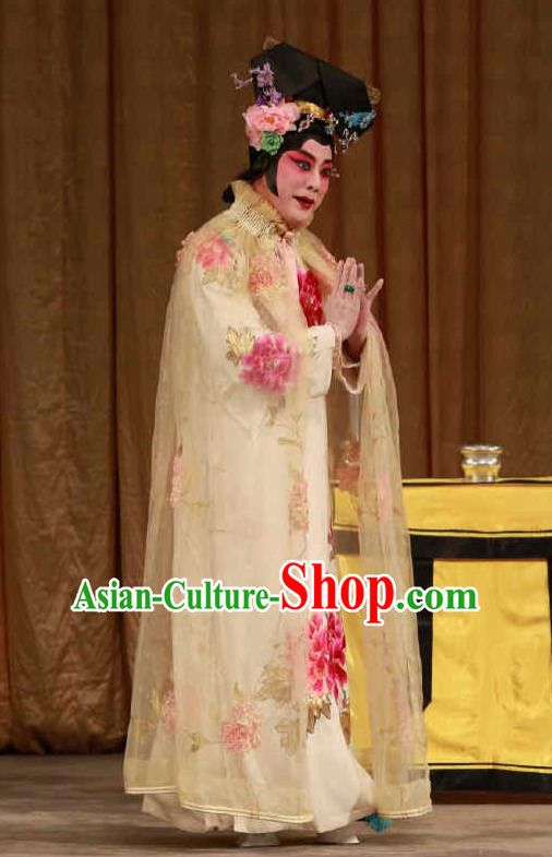 Chinese Beijing Opera Actress Han Cuizhu Apparels Diva Costumes and Headdress Mei Yu Pei Traditional Peking Opera Young Female Dress Garment