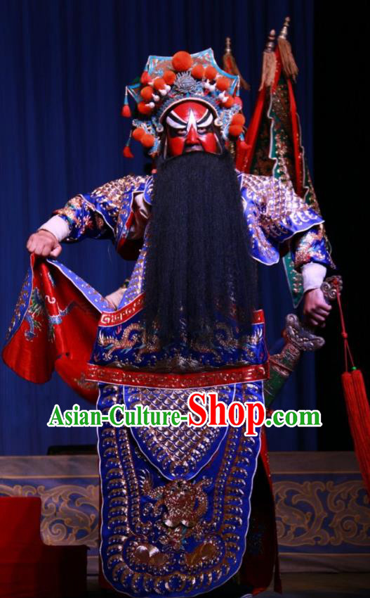 Xue Gang Fan Tang Chinese Bangzi Opera General Zhang Long Kao Apparels Costumes and Headpieces Traditional Shanxi Clapper Opera Military Officer Garment Armor Clothing