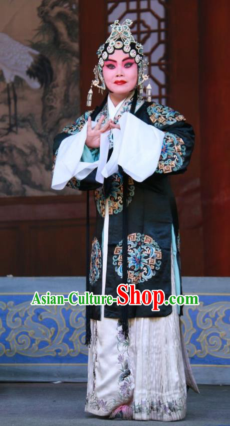Chinese Shanxi Clapper Opera Young Female Tao Sanchun Garment Costumes and Headdress Zui Chen Qiao Traditional Bangzi Opera Distress Maiden Dress Diva Apparels