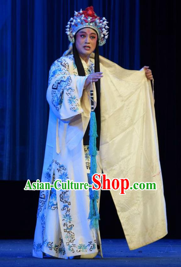 Li Hua Return Tang Chinese Shanxi Opera Young Man Apparels Costumes and Headpieces Traditional Jin Opera Martial Male Garment Wusheng Xue Dingshan Clothing