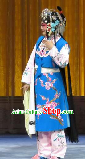 Chinese Hebei Clapper Opera Maidservant Garment Costumes and Headdress The Story of Jade Bracelet Traditional Bangzi Opera Xiaodan Dress Luan Ying Apparels