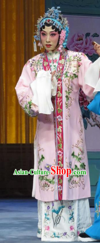 Chinese Hebei Clapper Opera Actress Yu Suqiu Garment Costumes and Headdress The Story of Jade Bracelet Traditional Bangzi Opera Hua Tan Dress Diva Apparels