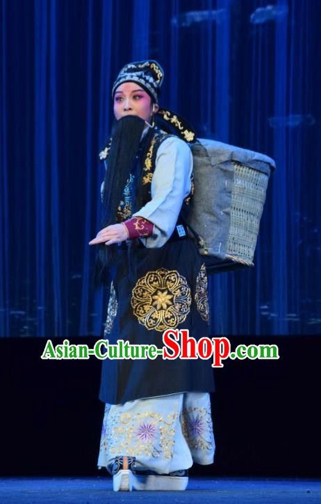 Tao Jin An Chinese Shanxi Opera Elderly Male Apparels Costumes and Headpieces Traditional Jin Opera Laosheng Garment Censor Han Liang Clothing